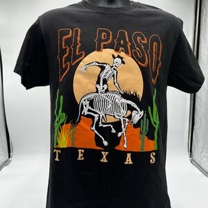 New Philco Women's El Paso Skeleton Graphic unisex cotton‎ T-shirt size M.